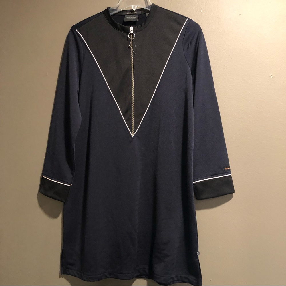 Scotch & Soda Navy Mini Dress with White Accents